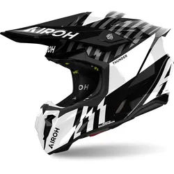 Airoh Twist 3 Thunder Motocross Helm, schwarz-weiss, Größe XL