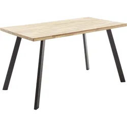 Carryhome Esstisch , Schwarz, Wildeiche , Holz , Eiche , massiv , rechteckig , eckig , 75x75x160 cm , in verschiedenen Größen erhältlich, Gestellauswahl , Esszimmer, Esszimmerserien