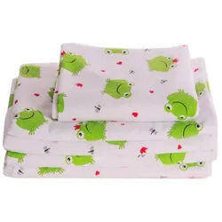 La Bortini Betttuch Baby Wickeltuch Tuch Spucktuch groß Babytuch leichte Babydecke Decke, aus reiner Baumwolle, aus Flanell-Stoff mit Frösche weiß