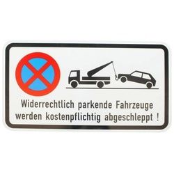 BauSupermarkt24 Metallschild ORIGINAL Verkehrszeichen 330 x 600 mm Zusatzschild Halteverbot Parkver