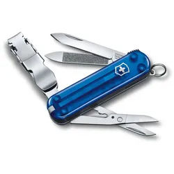 Victorinox Nail Clip 580, 8 Funktionen, Kleines Taschenmesser Blau Transparent