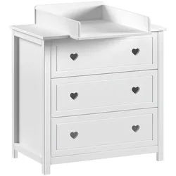 Vipack Wickelkommode , Weiß , Holz, Holzwerkstoff , Kiefer , teilmassiv , 3 Schubladen , Babymöbel & Kindermöbel, Babyzimmer, Wickelkommoden & Zubehör, Wickelkommoden