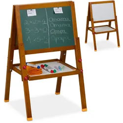 Relaxdays Kinderstandtafel , Multicolor , Holz, Holzwerkstoff , Rechteckig , 39x77x44.5 cm , unisex , Dekoration, Malbedarf & Bastelbedarf