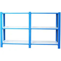 SimonRack Modul aus 2 Officlick-Regalen mit je 3 Böden. Farbe blau/Weiß 1000x1800x300 mm
