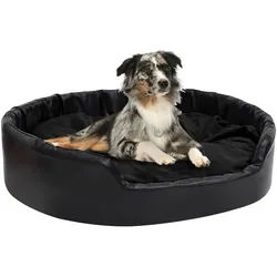 vidaXL Hundekorb Hundekörbchen Hundebett Schwarz 99x89x21 cm Plüsch und Kunstleder schwarz