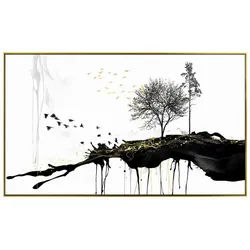 Monee Kunstdruck , Schwarz, Weiß , Holz, Kunststoff, Textil , Tanne , vollmassiv , rechteckig , 120x70 cm , einfache und schnelle Anbringung, gerahmt , Bilder & Rahmen, Bilder, Sonstige Wandbilder
