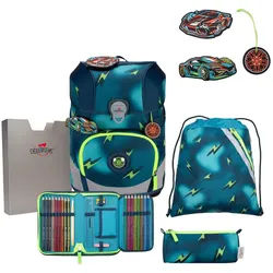 DerDieDas® Schulranzen Schulranzen Set 5-tlg. ErgoFlex Tiny Magic Light blau