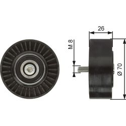 GATES Umlenkrolle Keilrippenriemen (T36247) für BMW 3 1