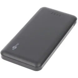 Goobay Powerbank Slimline 10.000mAh - Leistungsstarke 10.000mAh in einem handlichen wie griffigem Design mit Status-Display