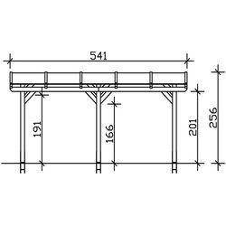 SKAN HOLZ Terrassenüberdachung Siena 541 x 250 cm Leimholz