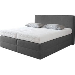 Westfalia Schlafkomfort Boxspringbett, wahlweise mit Kaltschaum-Topper grau 195 cm x 205 cm