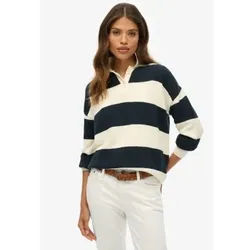 Superdry für Damen. W6110630A Marineblaues Rugby-Trikot (S), Lässig, Baumwolle