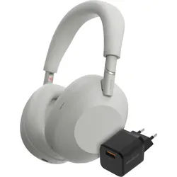 Sony WH-1000XM6 Silber + BlueBuilt Quick-Charge-Ladegerät