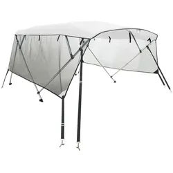 vidaXL Bodenschutzplane 4-Bow Bimini-Top mit Mesh-Seitenteilen 243x(230-244)x137 cm (1-St) weiß