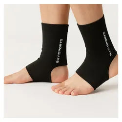BAY-Sports Fußstütze Darkline Fußbandagen Knöchelbandagen Sprunggelenkbandage Fußgelenk, zuverlässigen Schutz Stabilität für den Fuß atmungsaktivem Material schwarz