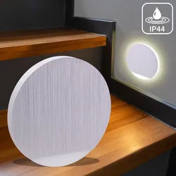 LED Treppenleuchte IP44 Alu-gebürstet - Lichtfarbe: CCT 1,5W - Lichtaustritt: Or...