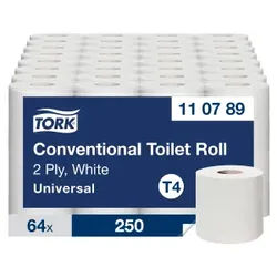 Tork Toilettenpapier T4 Tissue, 2-lagig, naturweiß, SONDERAKTION, 24 Packungen à 8 Rollen = 192 Rollen, à 250 Blatt