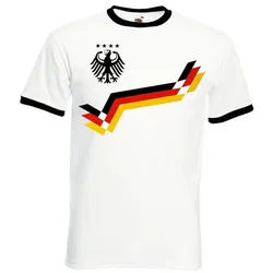 Youth Designz T-Shirt Deutschland Shirt Retro Fußball Trikot WM 2026 mit modischem Frontprint weiß XL