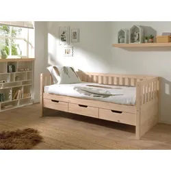 Stauraumbett Holz Fritz ca. 90x200 cm Kiefer