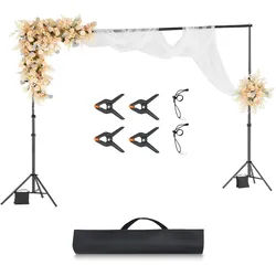 VEVOR Hintergrundständer verstellbares Fotohintergrundständer (Hintergrundtuch: 300 x 300 cm), tragbarer Hintergrundständer mit 2 Stativen, Bildschirmständer für Produktfotografie Studiofotografie