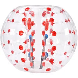 VEVOR Aufblasbarer Bump Ball Bumper Stoßball 1 Stk. 1,5 m x 1,2 m, Menschlicher Kollisionsball, PVC-Körperblasen-Bounce-Ball für Outdoor-Aktivitäten, Transparent + Rote Punkte Aufblasbar Bumper Ball