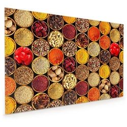 Primedeco Küchenrückwand Küchenrückwand Spritzschutz Glas mit Motiv Gewürze in Schälchen 60 cm x 40 cm