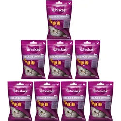 WHISKAS Relax & Relieve 8x45g Katzenleckerli, mit Huhn