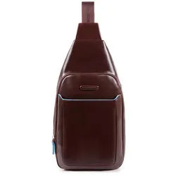 Piquadro Blue Square Querträgertasche mit iPad®-Fach Mahagoni