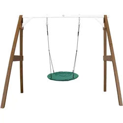 Ambia Garden Nestschaukel , Braun, Weiß , Holz, Metall, Kunststoff , Hemlocktanne , 254x207x160 cm , Freizeit & Co, Gartenspielzeug, Schaukeln