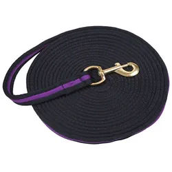 Longe, Soft Longe, Pferde-Longe - Longierleine mit Drehkarabiner, blau/violett