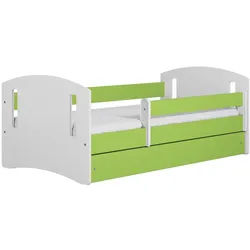 Raumhirsch Furniture Kinderbett Classic II mit Schublade und Matratze Grün 90/65/144 , Holzwerkstoff , Rechteckig , 80x140 cm , Babymöbel & Kindermöbel, Kinderzimmer & Jugendzimmer, Kinderbetten