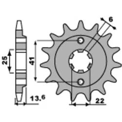 PBR Standard Stahlkettenrad 293 - 525, Größe 10 mm