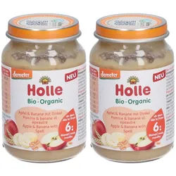 Holle Apfel und Banane mit Dinkel