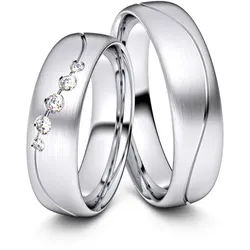 Trauringe Wien 585er Weiflgold - 7333