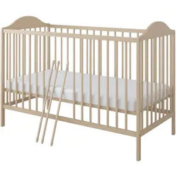 Kids Collective Babybett 60x120 cm in natur , Naturfarben , Holzwerkstoff , 60x120 cm , Babymöbel & Kindermöbel, Babyzimmer, Babybetten, Gitterbetten