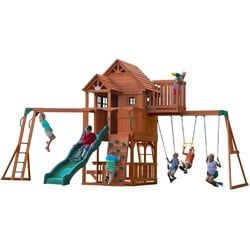 Spielturm Skyfort Ii , Braun, Grün , Holz , 410 l , 670x380x510 cm , EN 71 , Freizeit & Co, Gartenspielzeug, Spielhäuser