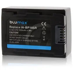 Blumax Akku passend für Samsung BP-105R 1100 mAh (3,7V) Kamera-Akku schwarz