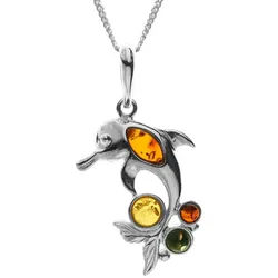 OSTSEE-SCHMUCK Kette mit Anhänger Ostsee-Schmuck Kette mit Anhänger Delphin (2-tlg) silberfarben 45 cm
