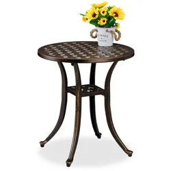Relaxdays Gartentisch , Metall, Kunststoff , 49x53x49 cm , Gartenmöbel, Gartentische, Balkontische