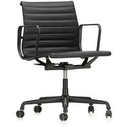 Vitra Bürodrehsessel Alu-Chair schwarz, Designer Charles & Ray Eames, 58x83-95x56-65 cm