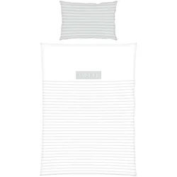 Babybettwäsche , Grau, Weiß , Textil , 100x135 cm , Oeko-Tex® Standard 100 , bio , Schlafen, Babybettausstattung, Babybettwäsche