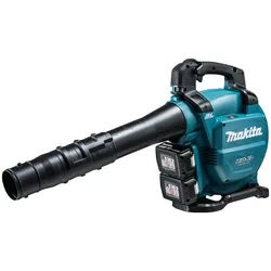 Makita Akku-Laubbläser DUB363PT2V, 65 m/s, 13,4 m3/min, 2 Akkus 18V/5 Ah und Doppel-Schnellladegerät blau