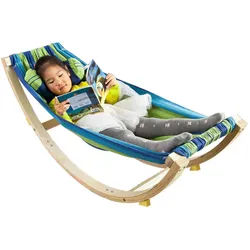 SoBuy Kinderhängematte Bunt , Multicolor , Holzwerkstoff , 124x45x36 cm , Kinder- & Jugendzimmer, Kindermöbel, Kindersitzmöbel & -tische, Kindersessel & -sofas