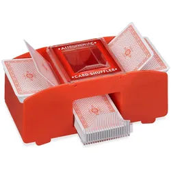 Relaxdays Kartenmischmaschine , Rot , Kunststoff , 20.5x10.5 cm , Spielzeug, Sonstiges Spielzeug