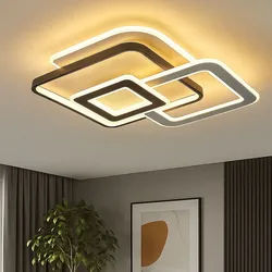 LED Deckenleuchte Wohnzimmerleuchte Deckenleuchte schwarz grau Schlafzimmerlampe, Crystal Sand Effekt, 40W 2100lm warmweiß, LxH 50 x 48 cm