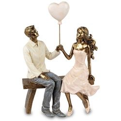 formano Dekofigur formano Figur Liebespaar Paar auf Bank mit Herz 24 cm Bunte Skulptur