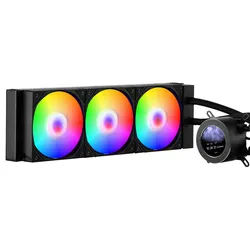 VEVOR CPU-Flüssigkeitskühler, AIO-CPU-Wasserkühler – 3x 120 mm PWN-Lüfter & Pumpe, PC-Wasserkühlung mit 5,3 cm LCD-Display & ARGB-Licht, für Intel 115X/1366/2011/1700/1200, AMD AM4/AM5