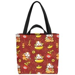 VOID Henkeltasche (1-tlg), Winkekatze China Japan Ramen Glückskatze Glücksbringer Keramik Glücks bunt