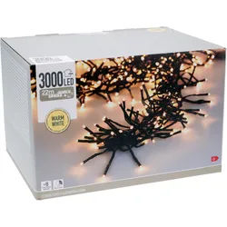 LED-Clusterbeleuchtung Büschel warmweiß, 3000 LEDs, sw Kabel, Innen/Außen, 25m