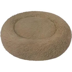 Aspero Tierbett Tierbett Tornio, 100 % Polyester, Kuschelbett für Hunde und Katzen aus flauschigem Material braun|grau 60 cm x 60 cm